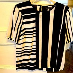 Black stripped blouse BCBG